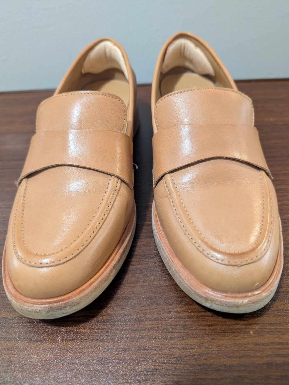 Crown Vintage Lornita Leather Loafer (Size 8.5M, Tan)